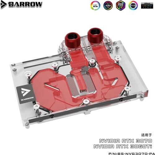 BARROW Full Cover water block Graphics Card Block use for NVIDIA RTX 3070/3060Ti GPU card block Founder Edition 5V Header A-RGB