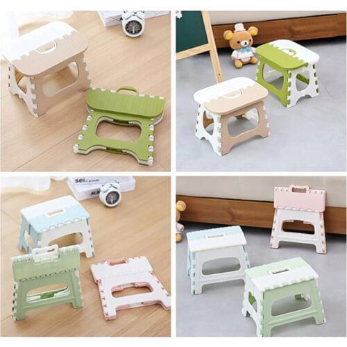 Portable Folding Stool Multifunctional Kitchen Step Stools Thickened Plastic Stool for Bedroom Kitchen Bathroom Outdoor Camping
