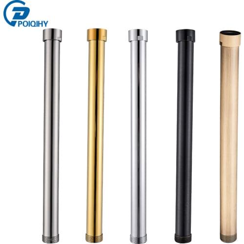 POIQIHY BrassExtend tube for shower faucet chrome/golden/brushed nickel /bronze black shower faucet Extension tube Shower Pipe