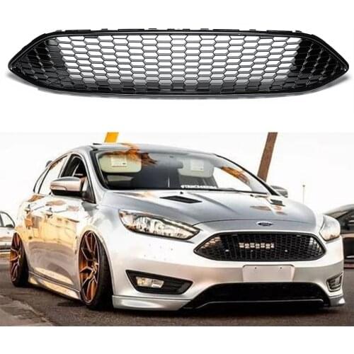 Car Front Bumper Honeycomb Mesh Centre Grill Panel Grille For Ford For Focus MK3 ST Line Hatchback Estate 2015 - 2017