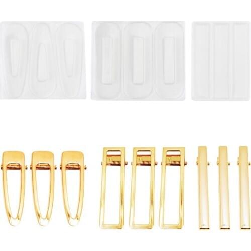 Silicone Resin Epoxy Mold Hair Clip Barrette Making Kit DIY Jewelry Casting Tool