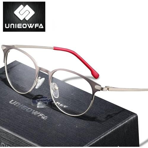 Titanium Retro Round Glasses Prescription Men Optical Myopia Eyeglasses Women Bifocal Progressive Eyewear Anti Blue Light 1.74