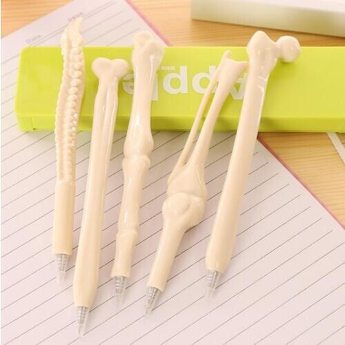 Creative School Syringe Pen Writing Supplies Bone Shape Ballpoint Pens For Student Gift LX2965
