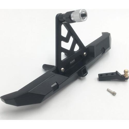 KYX Racing Alloy Rear Bumper w/Spare Tire Rack for 1/10 RC Crawler Car Axial SCX10 II 90046 Wrangler Hard Body Shell