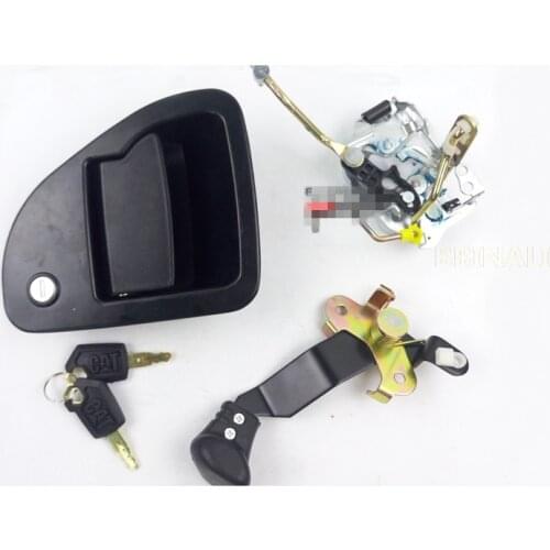 For CATERPILLAR CAT 306 307 308 Excavator Cab door lock assembly outer handle lock block outer handle Excavator accessories