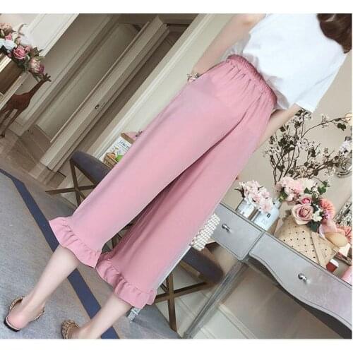100kg Plus Size Womens Clothes Fat Sister 2021 Spring Wide Leg Pants Bell-Bottom Pants Calf-length Pants Casual Womens Pants