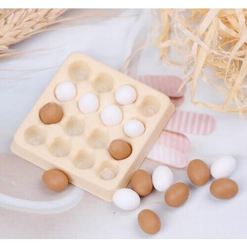 1:12 A Dozen Egg +Tray Candy Food Toy Match Gift Furniture Toys Dollhouse Miniature