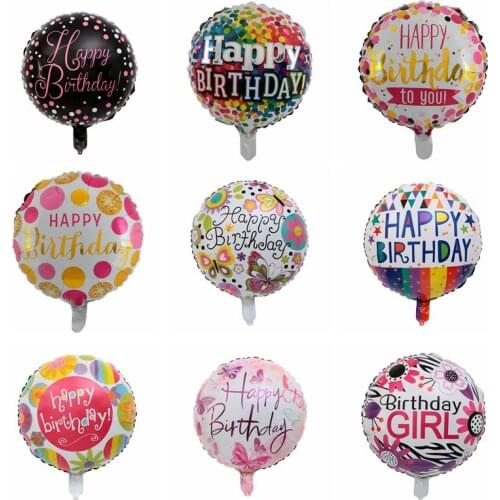 10pcs/lot birthday party decorations kids 18 inches globos happy birthday decoration foil balloons helium round Balloon supplies