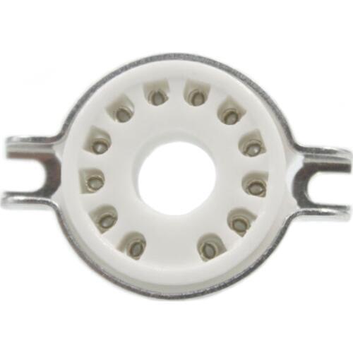 12pin B12C Ceramic Tube Socket For 6GE5 8GU7 8AC9 9MN8 6EA4,50CA10 6CA10 6HF5 6C10 6JB5 ,1PC/Lot