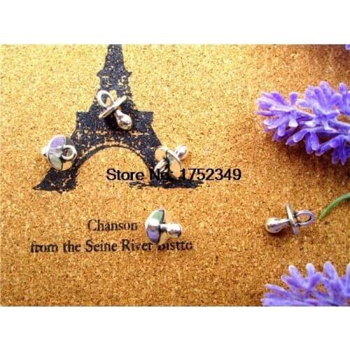 25pcs--Pacifier Charms, Antique Tibetan silver Tone 3D Pacifier Soother Charm pendants 13x10mm