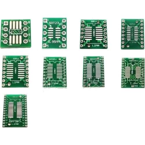 35pcs=7value*5pcs PCB Board Kit SMD Turn To DIP SOP MSOP SSOP TSSOP SOT23 8 10 14 16 20 24 28 SMT To DIP