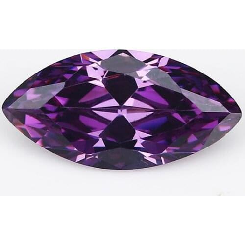 50PCS 1.5x3~10x20mm Marquise Shape Loose CZ Stone Purple AAAAA Cubic zirconia Synthetic stone For Jewelry DIY Stone