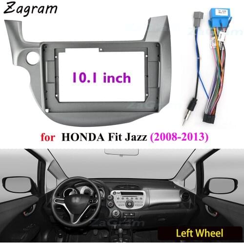 10.1 Inch 2 Din Car Video Fascia for Honda Fit Jazz (Left Wheel) 2008-2013 Panel CD DVD Player Audio Frame Dashboard Mount Kit