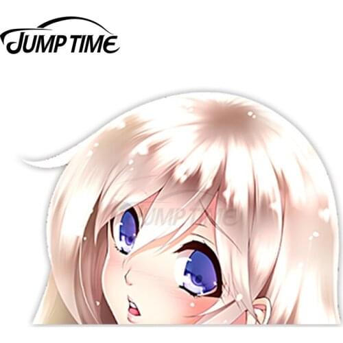 Jump Time 13 x 8.6cm Car Stickers God Eater Cute Anime Car Decals Wiper Refrigerator Surfboard Peeker Vinyl Decoration