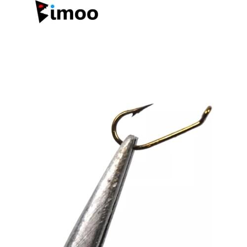 Bimoo Premium 25pcs Standard Dry Fly Hook Fly Tying Hooks Forged Bend Down Eye Bronzed Finish Small Size #20 #22 #24