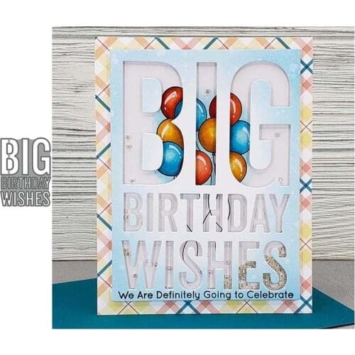BIG BIRTHDAY WISHES Letters Words Metal Cutting Dies Shape Scrapbooking Craft Die Cut Stencil Card Make Mould Sheet Decoration