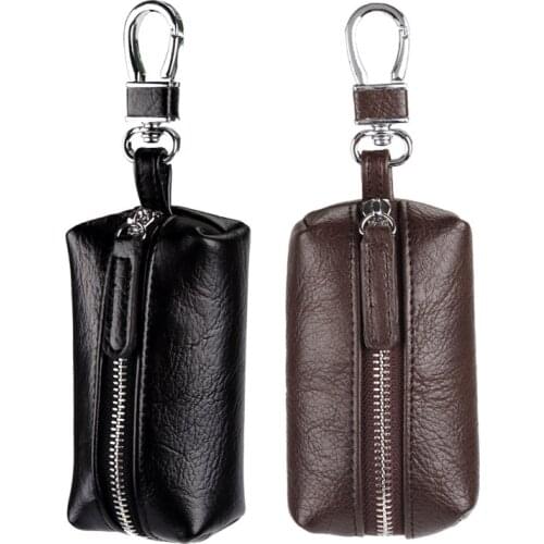 Car Key Case PU Leather Men Women Key Holder Housekeeper Zipper Bag Keychain Pouch Unisex Fashion Organizer Car Key Bag 2021