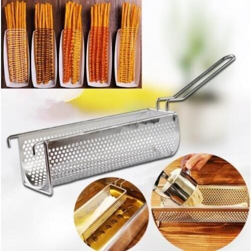 Chips Rack Frying Strainer kitchen Colander Holders Tools; Super Long Potato Fries Frying Baskets Longest French Fries Basket