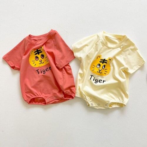 Infant Baby Boys Girls Cotton Jumpsuit Cartoon Printing Summer Baby Boys Girl Romper Toddler Baby Boys Girl Clothes