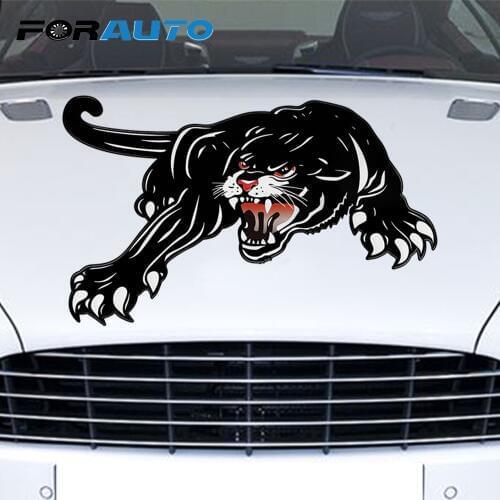 FORAUTO Big Car Hood Vinyl Tiger Car Sticker Car-styling Creative Decals Cyter For Door Motorcycle Decoration 45*28cm