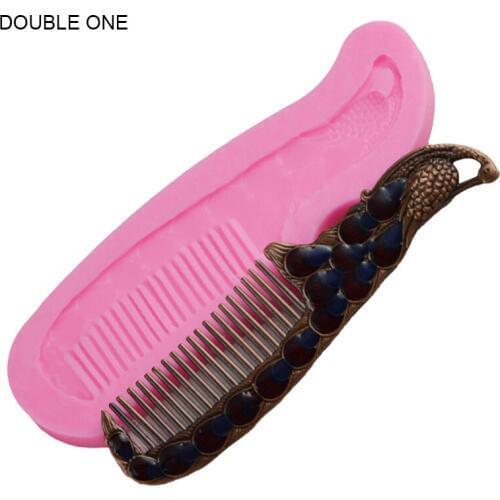 Comb Shape Silicone Resin Mold Handmade Jewelry Making Mould Craft DIY Jewelry Tool Pink 1PC