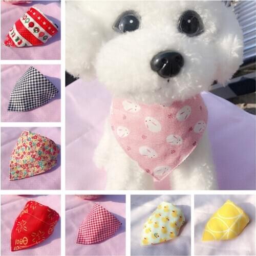 Dogs Cotton Plaid Pet Bibs Towel Puppy Cat Dog Bandana Large Pet Scarf Dog Bandana Winter Pet Dog Bandana Pet Accessories