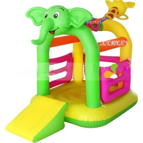 K-2018 Child inflatable bouncer home trampoline with sliding board kids inflated trampoline with cute animals shape Material PVC