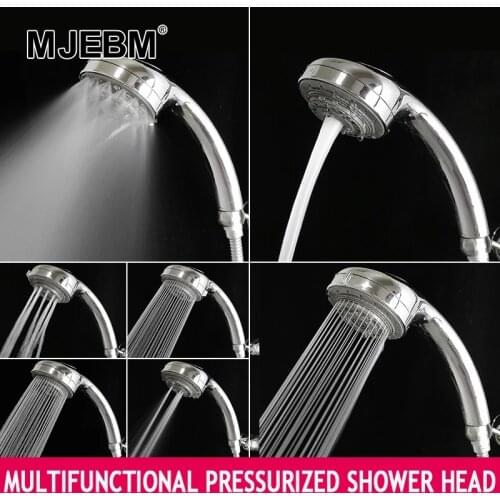 MJEBM 7 Function Shower Head Multifunction Adjustable Increase Pressure Shower Head Water Saving Spa shower head