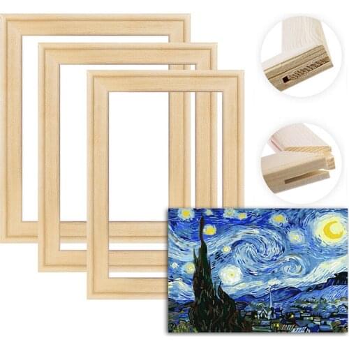 Natural Wood Frame For DIY Oil Painting By Numbers Acrylic Canvas Painting Frame Paint By Number Wall Art Home Decor 40x50cm