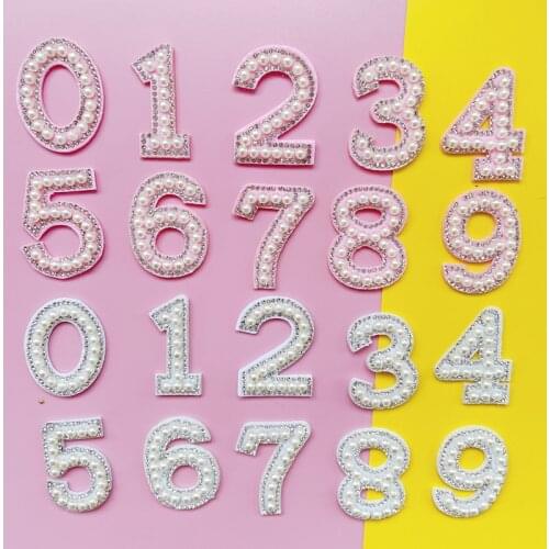 New Pink Pearl Numbers Birthday Baking Cake Toppers Bow Number 0-9 Cake Toppers for Kids Birthday Party Cake Decoration Supplies