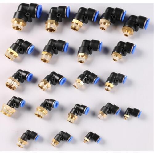 PL Pneumatic connector 4mm-12mm Hose OD 1/8" 1/4" 3/8" 1/2" Male Thread Pneumatic Tube Elbow Connector Tube Air Push In Fitting
