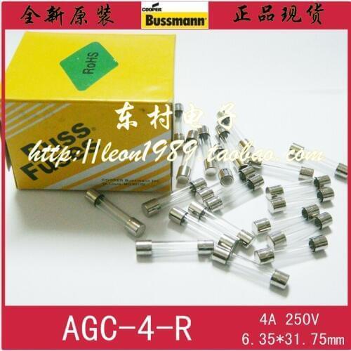 [SA]United States BUSSMANN Fuses BUSS AGC-4-R 4A 250V fuse 6.35 & times; 31.75mm--50pcs/lot