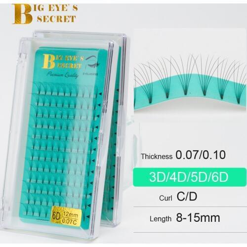 Big eyes secret Lashes 3D 4D 5D 6D Short stem Pre Made Volume fans Faux Mink Premade Russian Volume Eyelash Extension