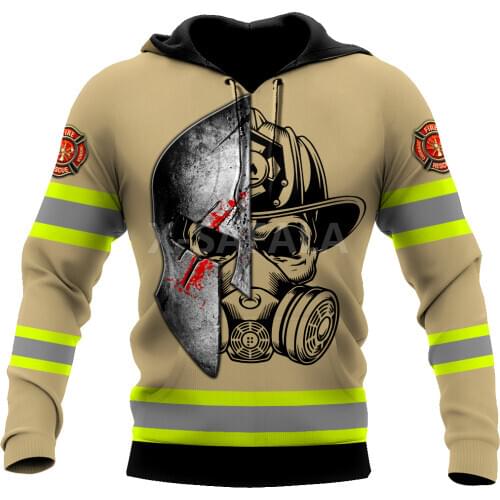 Hero Firefighter Soldier 3D Print Hoodie Man Women Harajuku Pullover Sweatshirt Hooded Casual Tracksuit Unisex Zipper Up Jacket