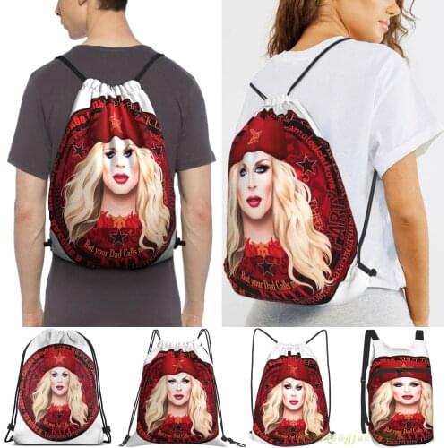 Unisex Drawstring Bags Katya Zamolodchikova Women Drawstring Backpacks Men Outdoor Travel Backpacks Training Fitness Bag