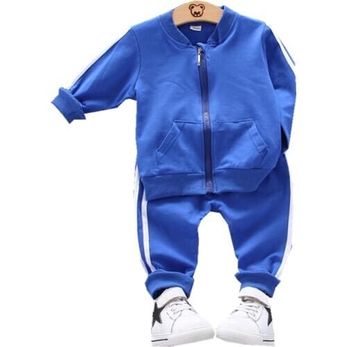 Spring Autumn Children Cotton Clothes Baby Boys Girls Sport Zipper Jacket Pants 2pcs/set Kids Toddler Fashion Casual Tracksuits