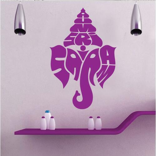 High Quality Ganesha Wall Decal Hindu God Unman Removable Wall Stickers Elephant Window Decal Deity Family Decor Interior SYY671