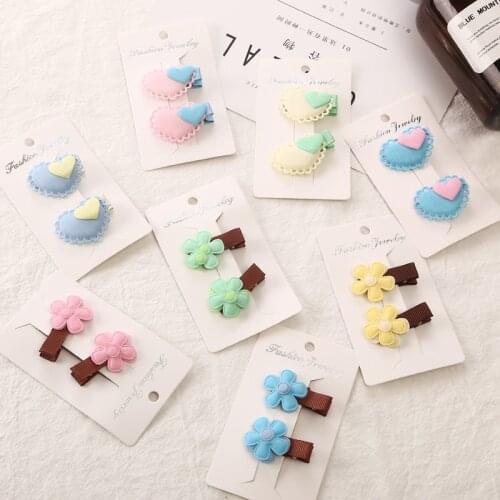 Children 2Pcs Baby Girl Toddler Hair Clip Bow Flower Mini Barrettes Party Star Kids Hairpins Hot Hair Clip hair accessories