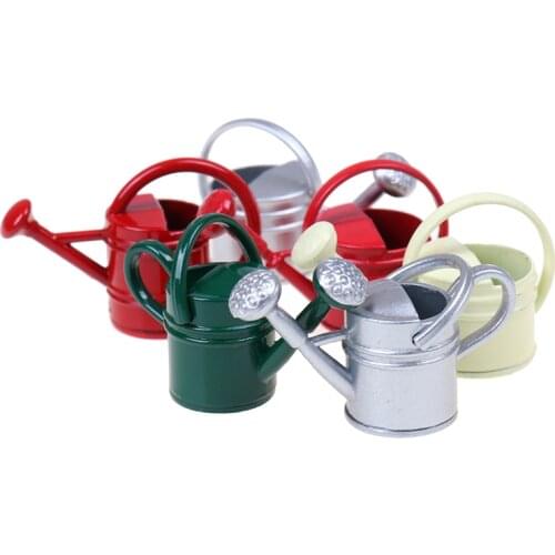 1/12 Metal Watering Can Garden miniature Decoration for Children Kids Dolls Acces Dollhouse Miniature Furniture Toys