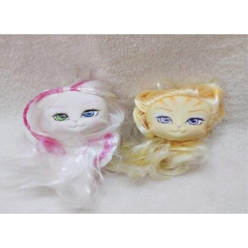 2pcs/lot Cute Kitty Girl Doll Head Make Up Doll Head Toys Girl Birthday Gift Collection