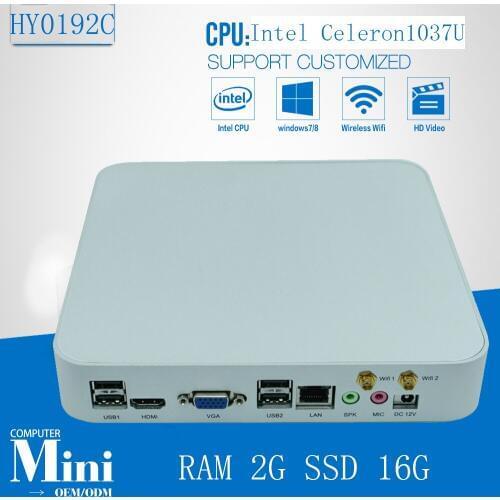2016 Cheap 1037u Mini PC Desktop Computer DDR3 RAM 2G SSD 16G Support Windows/Linux OS