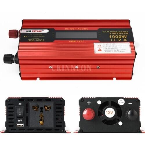 5Pcs/Lot Inverter 12v 220v 1000W Car Inverters Voltage Transformer Car Converter 12 To 220 Solar Inverter Auto Power