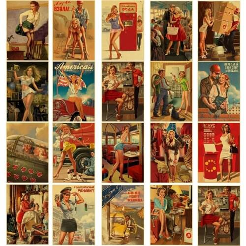 New World War II Sexy Pin up Girl Diamond Painting Vintege Poster Style 5D Embroidery Mosaic Home Room Wall Decor Art