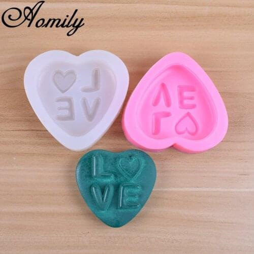 Aomily LOVE Heart Shaped Cake Molds DIY Silicone Molds Fondant Mold Sugar Chocolate Moulds Tools Wedding Cake Decorating Tools
