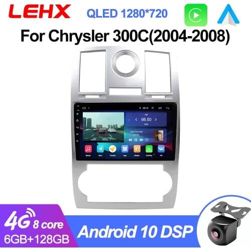 LEHX 2Din Android 9.0 4G TLE Autoradio RDS Car Radio Multimedia Android Player for Chrysler Aspen 300C 2004 2005 2006 2007 2008