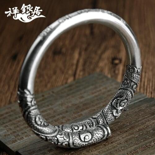 Tenglong sterling silver bracelet 99 full silver qizhong great holy hoop charm lovers golden hoop stick fixed sea magic needle