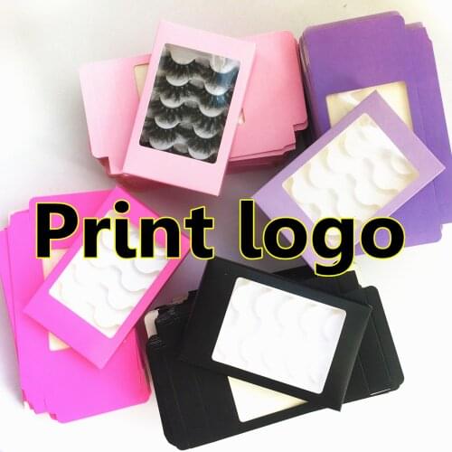 Wholesale 10/20/30/50 pcs paper false eyelash packaging box with tray lash boxes packaging custom logo faux cils 25mm mink box