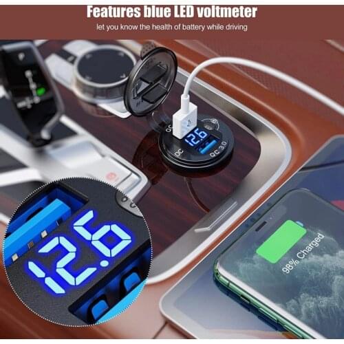 3A Dual USB Fast Charger With Switch Socket Power Outlet Adapter Waterproof Dual USB Ports For Marine RV Boat Motorcycle Truck