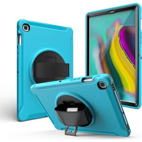 Rugged Silicone Hybrid Case with Kickstand and Hand Strap for Samsung Galaxy Tab S5E 10.5 2019 T720 T725 Tablet Kids Cover+Pen