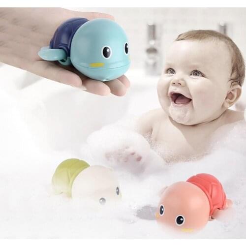 Creative Turtle Bath Toy Cartoon Animals Pattern Collectibles ABS Educational Clockwork Toy Funny Tortoise Kids Toy for Bathtub